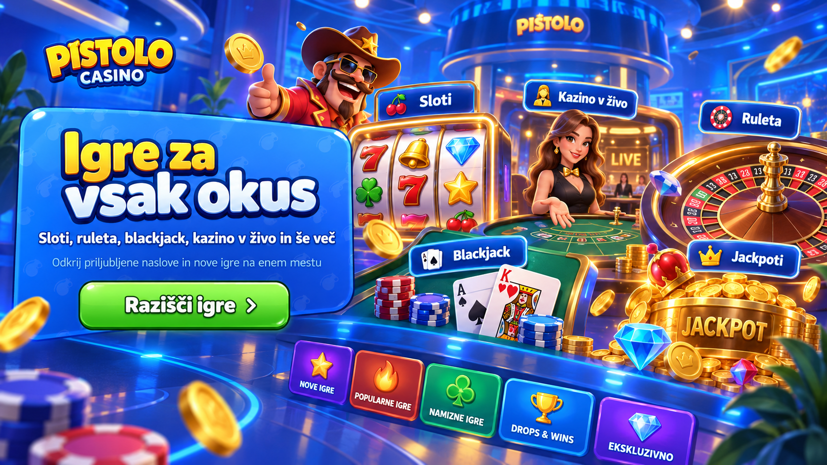 Pistolo Casino prijava in funkcije igralnega računa